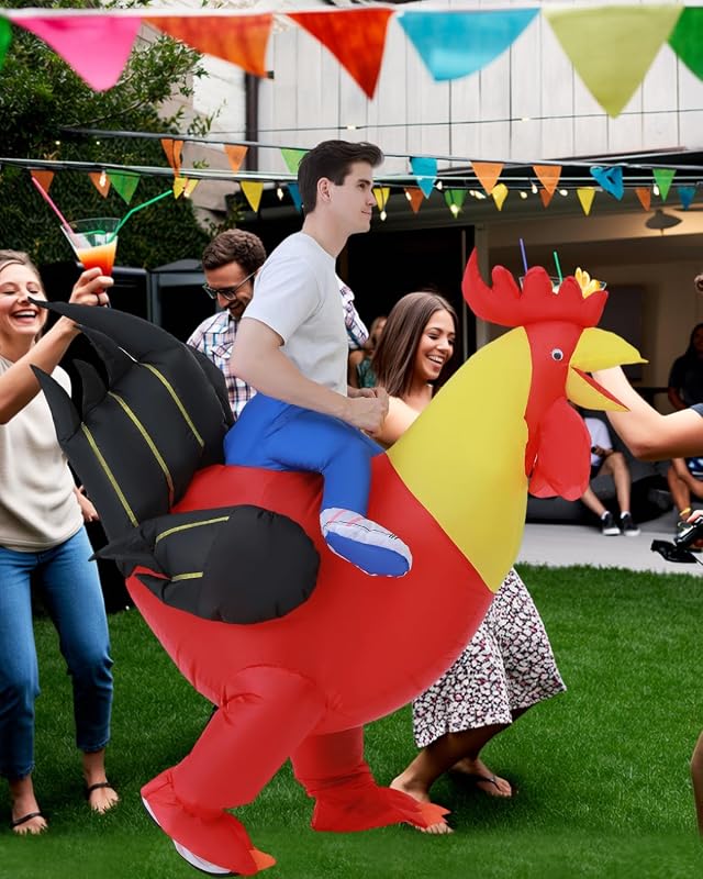 Déguisement coq gonflable pour adulte - Déguisement coq unisexe pour Halloween et Carnaval(150-190 cm)- Idéal pour les fêtes,anniversaires et autres célébrations,inflatable rooster costume adult
