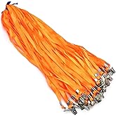 Bird Fiy 50 Pcs Nylon Cord Lanyard Bulldog Clip Deluxe Neck Lanyard for Id Cards/badges
