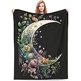 Moon Kids Flower Throw Blanket for Boys & Girls - Moon Phases Space Theme Blanket - Fleece Throw - College Dorm Sofa Couch Living Room Bed Camping Travel - 60"x50"
