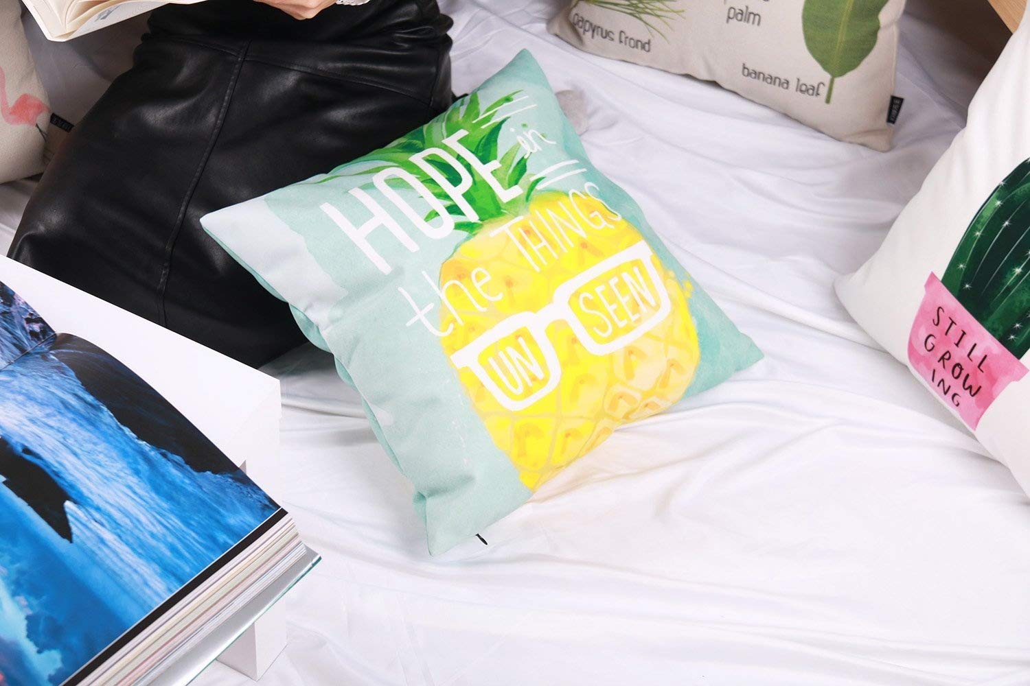 Lomofila Home Decorative Throw Pillow Case Flannelette Soft Cushion Cover for Sofa Couch, 18\