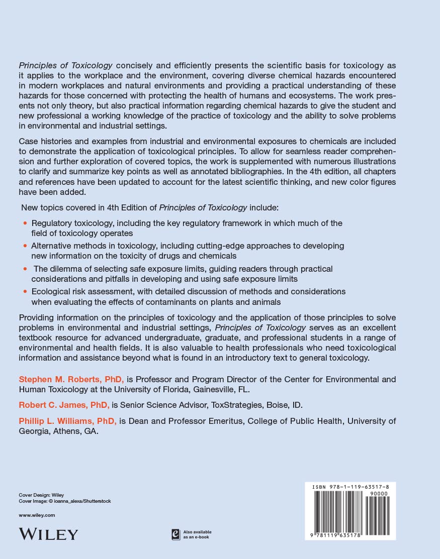 Amazon Principles Of Toxicology Environmental And Industrial Applications James Robert C Roberts Stephen M Williams Phillip L Toxicology Amazon Principles Of Toxicology Environmental And Industrial Applications James Robert C Roberts Stephen M Williams Phillip L Toxicology