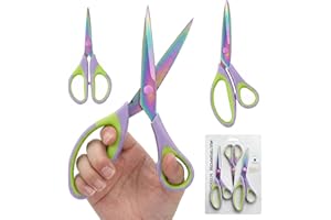 Craft Scissors 3 Pcs Set All Purpose Scissor Set with Sharp Blades, Comfort Grip, Ideal Scissors Set for Home, Sewing, Office