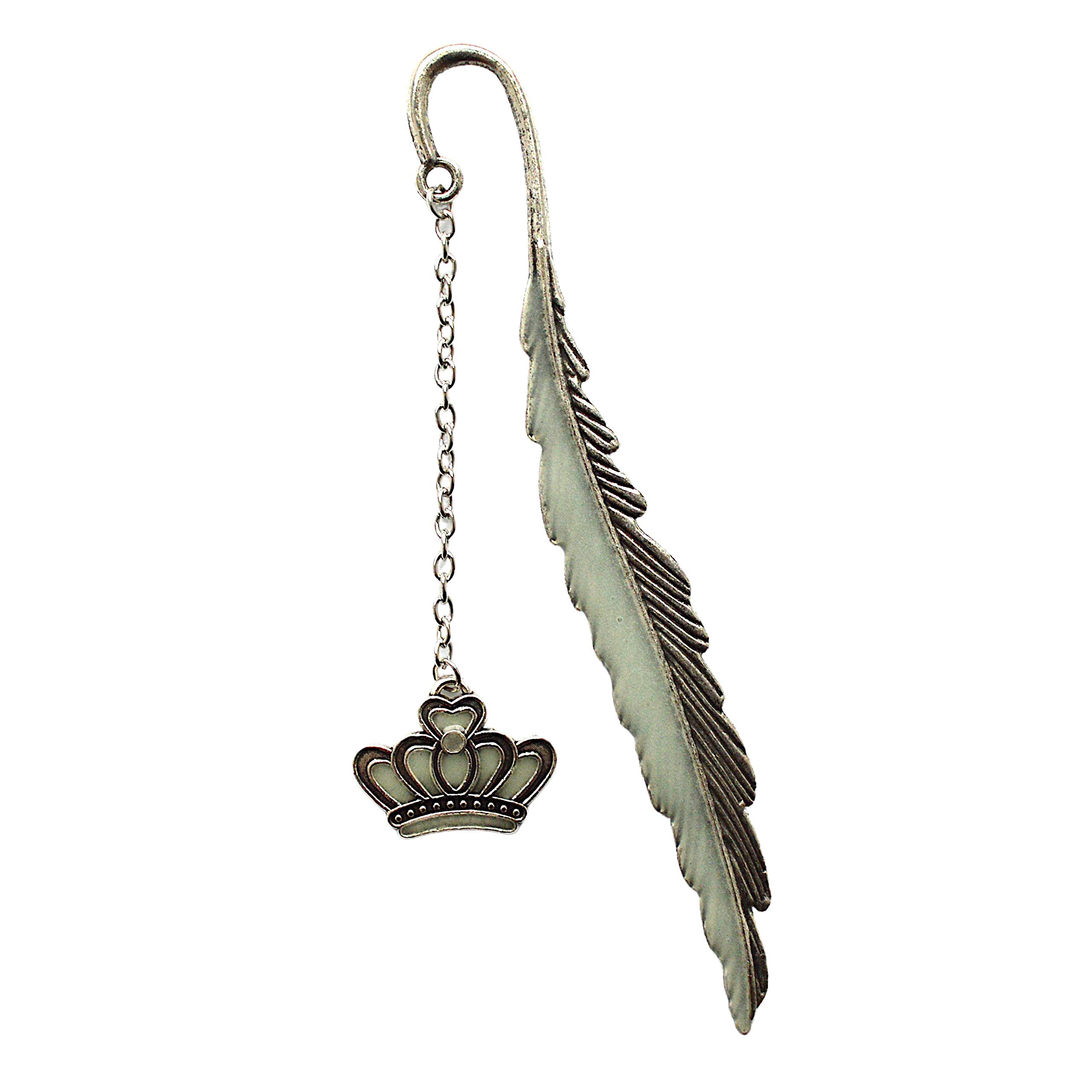 Readerly Glow in The Dark Crown Bookmark (Silver Metal)