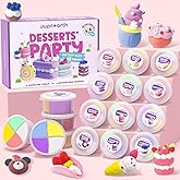 Air Dry Clay for Kids,12 Desserts Theme Party Foam Clay,Ultra Light Modeling Clay Kit, DIY Art and Home Party Favors for Boys