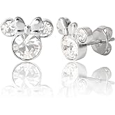 Minnie Mouse Birthstone Stud Earrings Official License | Disney Birthday Gifts, Birthstone Earrings for Women, Minnie Mouse Shape, Birth Stone Crystal, Post Back