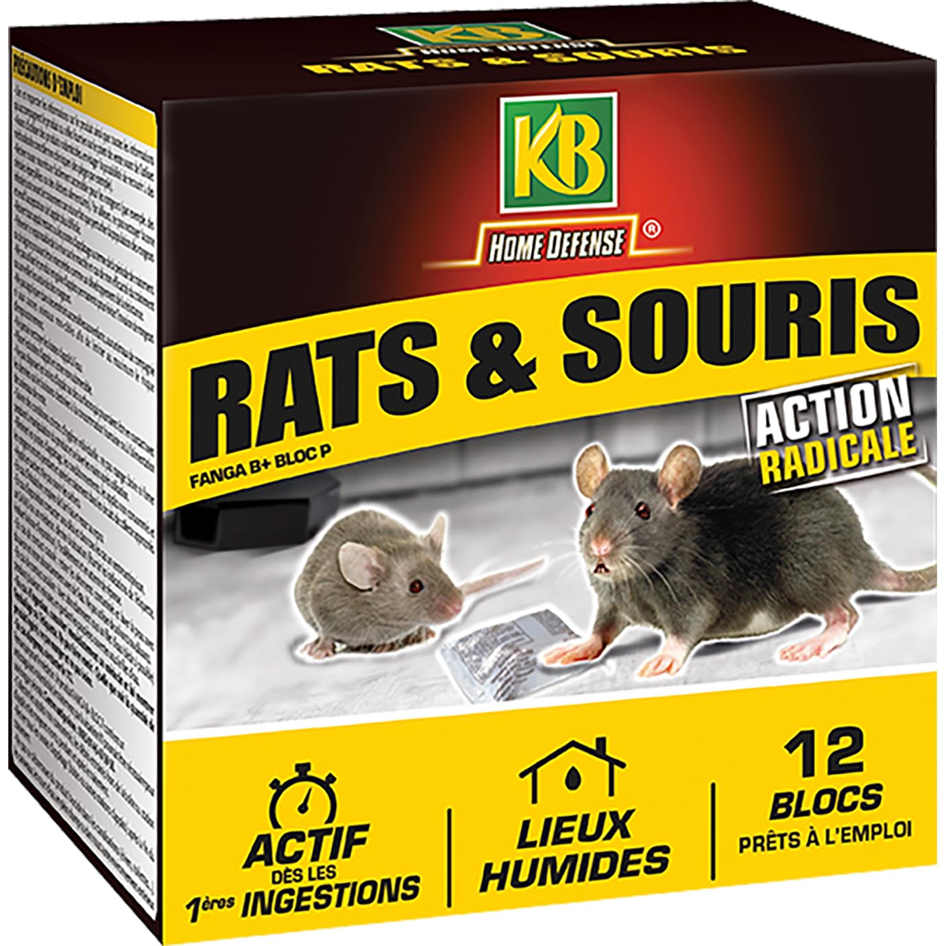 KB HOME DEFENSE, Appat Block Anti Rats and Mouse, 240 grams
