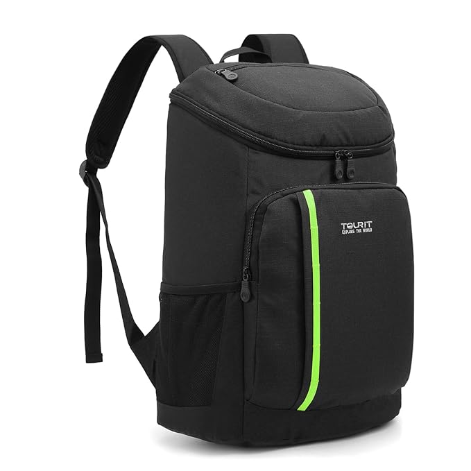 TOURIT Kühler Rucksack Leichter Rucksack 30 L mit Flaschenöffner Hält 28 Dosen Dunkelblau