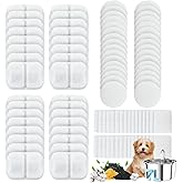 32 Set Dog Water Fountain Filter Replacement for 7L/230oz/1.8G Stainless Steel Dog Water Dispenser Dog Fountain Filter with Triple Filtration, Great for Dogs, Cats and Multi-Pet Home