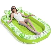 Inflatable Tanning Pool Lounger Float with Cervical Pillow - Pool Floats Adult for Sunbathing, Backyard, Pool Party - Inflate Ball Pit for Babies - Kids Swimming Pool Bed