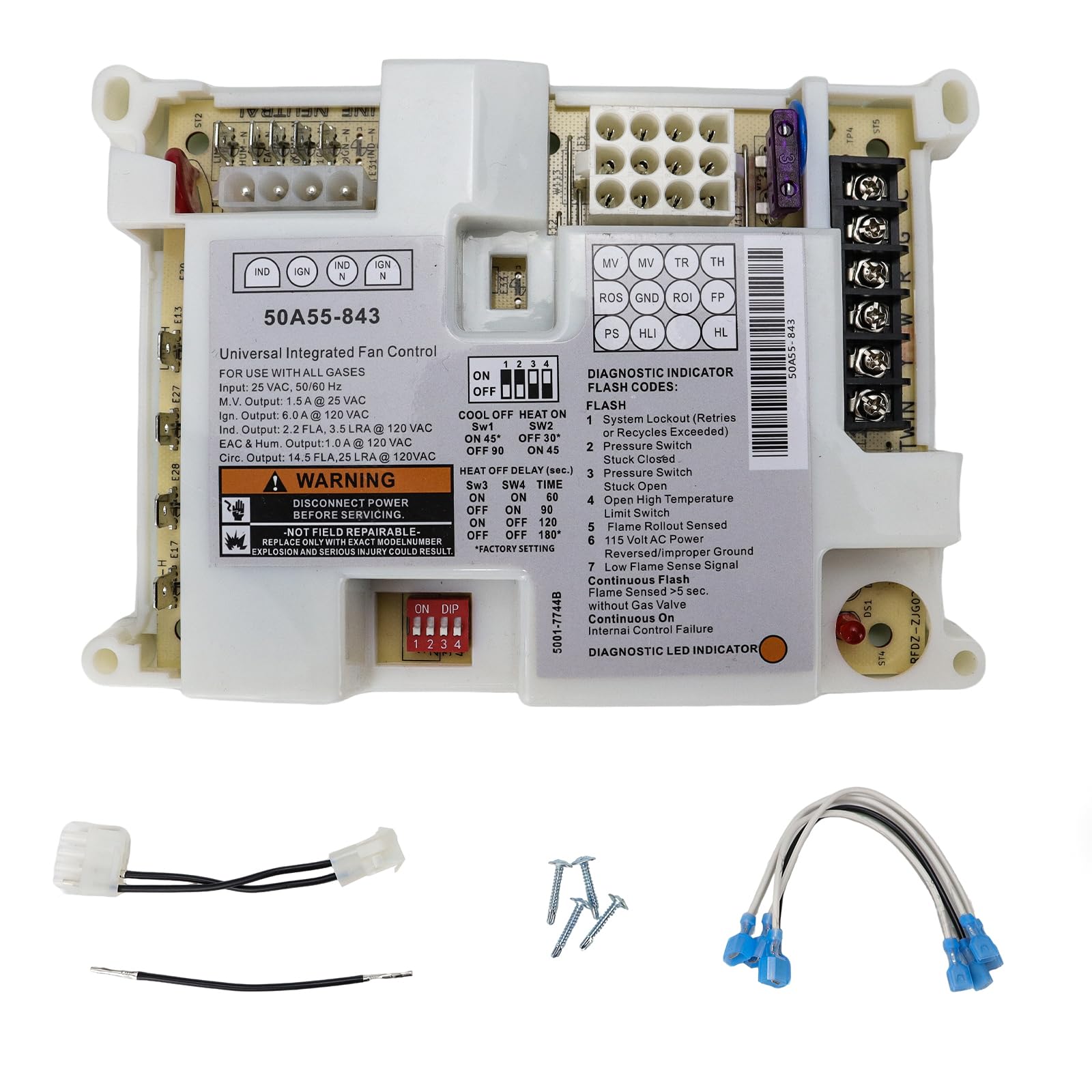 Photo 1 of 50A55-843 Furnace Control Board Furnace compatible with White-Rodgers Furnace Ignition Module Control Board 50A55-843