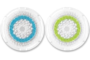 EFLY Replacement Facial Cleansing Brush Head Compatible with Clarisonic Mia 1, Mia 2, Mia Fit, Alpha Fit, Smart Profile Uplift and Alpha Fit (Blue1+green1, 2 Pack)
