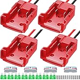 Pickmesh 4 Packs Wheels Adapter Compatible with Milwaukee 18v Battery Adapter Converter Kit for RC Car Robotics RC Truck DIY Use Power Connector with 12AWG Wire Fuses and Wire Terminals
