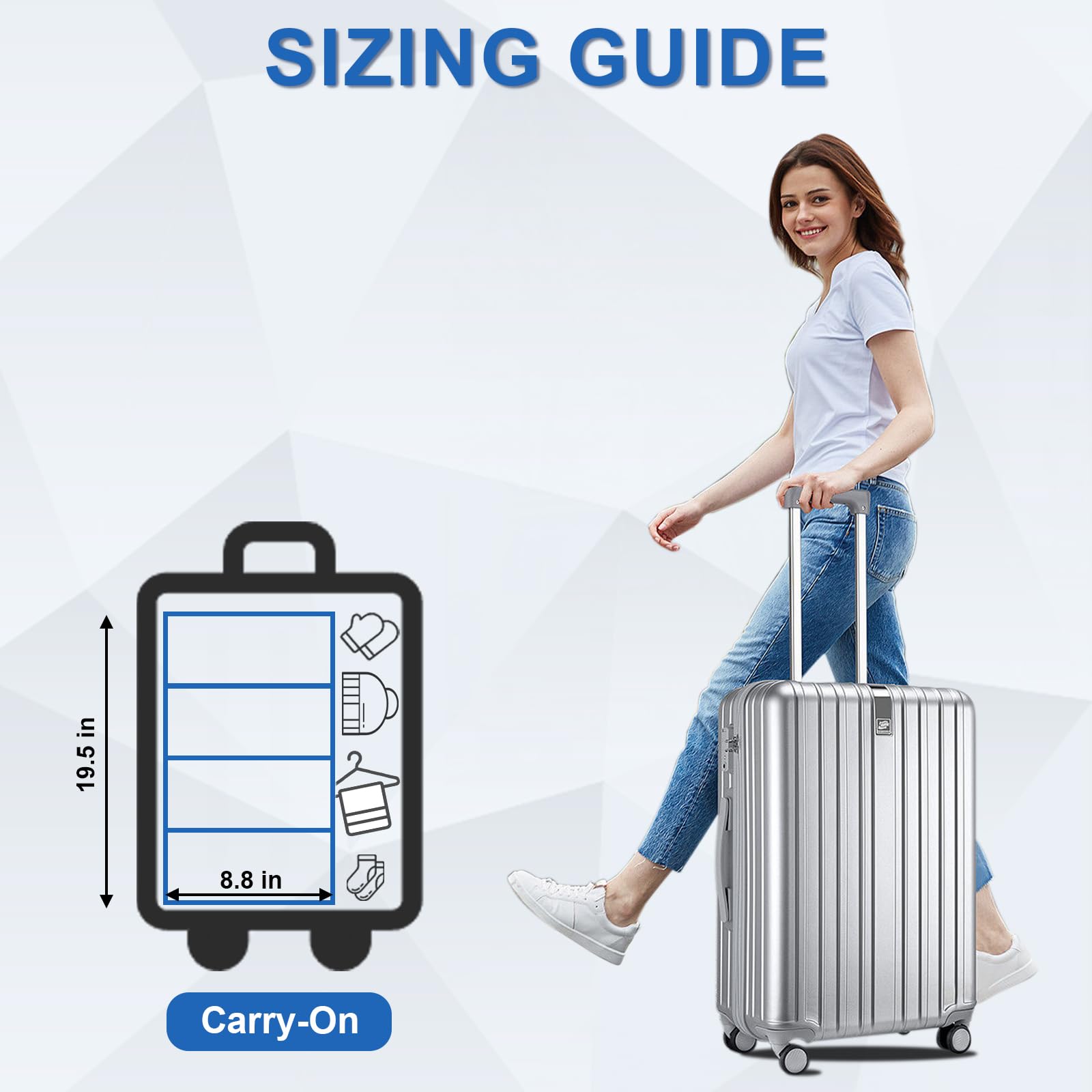 Olosar Suitcase Organizer, Travel Luggage Organizer Portable Hanging Travel Shelves Collapsible Hanging Packing Cubes for Carry on Suitcase