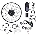 AKaSping 36V E-Bike Front Wheel/Rear Conversion Kit Electric Bicycle Motor Kit with LED Display High Speed Brushless Gearless Hub Motor Kit