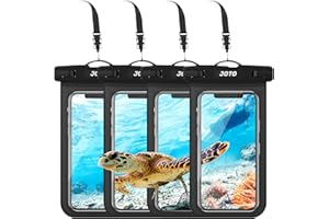 JOTO Waterproof Phone Pouch IPX8 Universal Waterproof Case Dry Bag Phone Protector for iPhone 15 14 13 12 11 Pro Max Plus XS XR X 8 Galaxy S23 S22 S21 S20 Pixel Up to 7" -4 Pack, Black