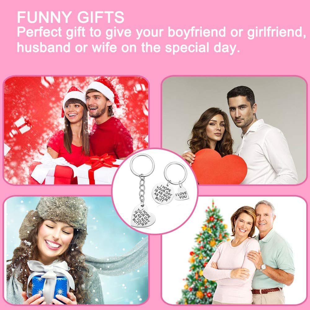 Finegood 2 Portachiavi Con Scritta In Lingua Inglese I Hope Your Day Is As Nice As Your Butt Figlia E Padre Fidanzata Idea Regalo Per Fidanzato Donna Valigeria