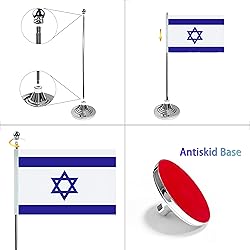 WXTWK 2 Pack Israel Flag israeli Desk Flag Small