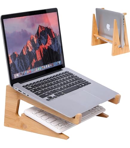 Mount-It! Vertical Laptop Stand - Space Saving 2-in-1 Dock & Riser For MacBook, Aluminum Holder For Desk - View #13