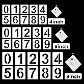 4,6,8 Inch Number Stencils,30Pcs Plastic Stencils Reusable Curb Stencil Kit | Washable 0-9 Large Number Stencil for Address Painting,Digital Templates for Spray Painting,DIY Crafts,Address Signs