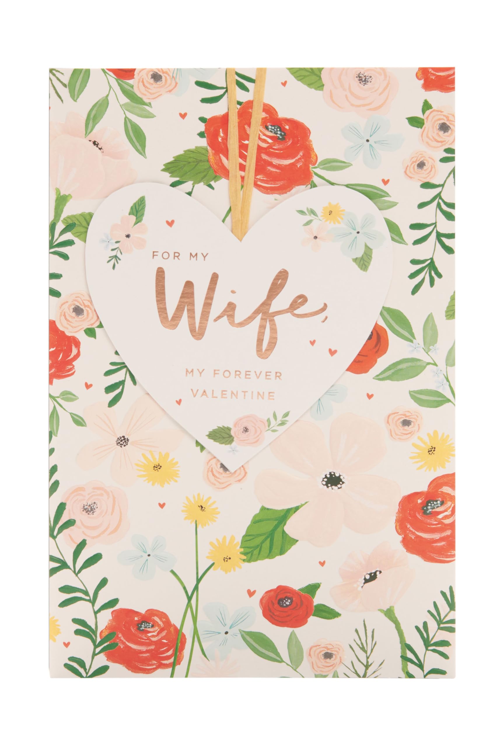 UK Greetings Valentine's Day Card For Wife - Bright Floral Design