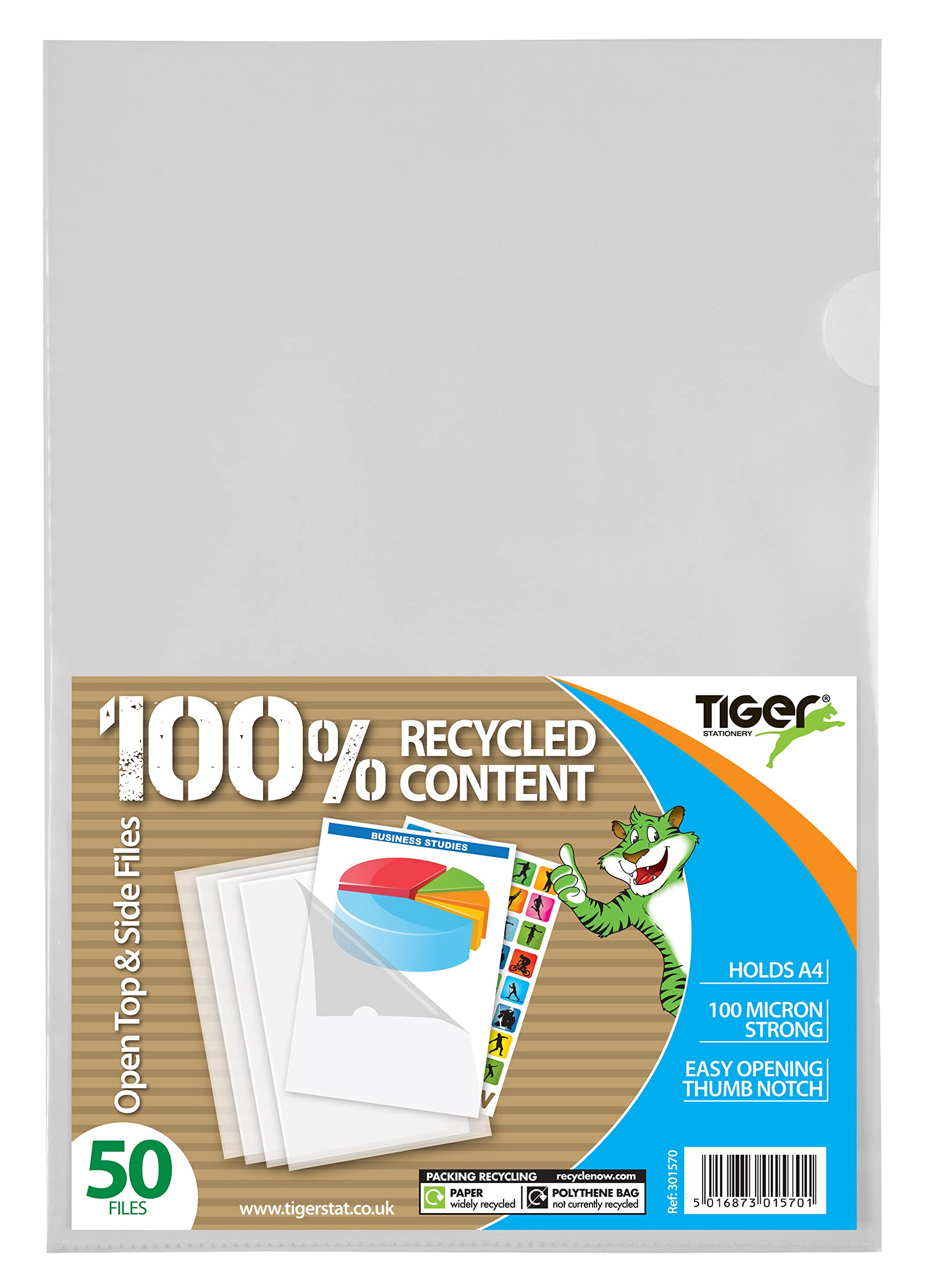 2 x 50 x A4 Clear Plastic Open Top & Side Report File Project Presentation Covers Cut Flush