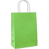 ADIDO EVA 25 PCS Small Gift Bags Green Kraft Paper Bags with Handles for Party Favor (8.2 x 6 x 3.1 In)