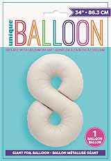 Unique Giant Foil Number 8 Balloon 86 cm Matte Nude view 2