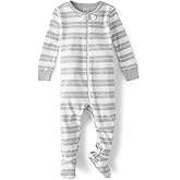 The Children's Place baby-boys And Toddler Long Sleeve 100% Cotton Zip-front One Piece Footed Pajama