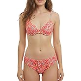 LIZENS Women's 2 Piece Swimsuit Bikini Set Floral Triangle Cheeky Bathing Suit