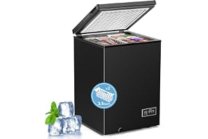 Kismile 3.5 Cu.Ft Compact Chest Freezer, Ultra-Low Temperature Deep Freezer (-40Â°F to 14Â°F), Energy-Efficient, Digital Adjustable Thermostat, Top-Opening Door with 2 Removable Baskets, Black