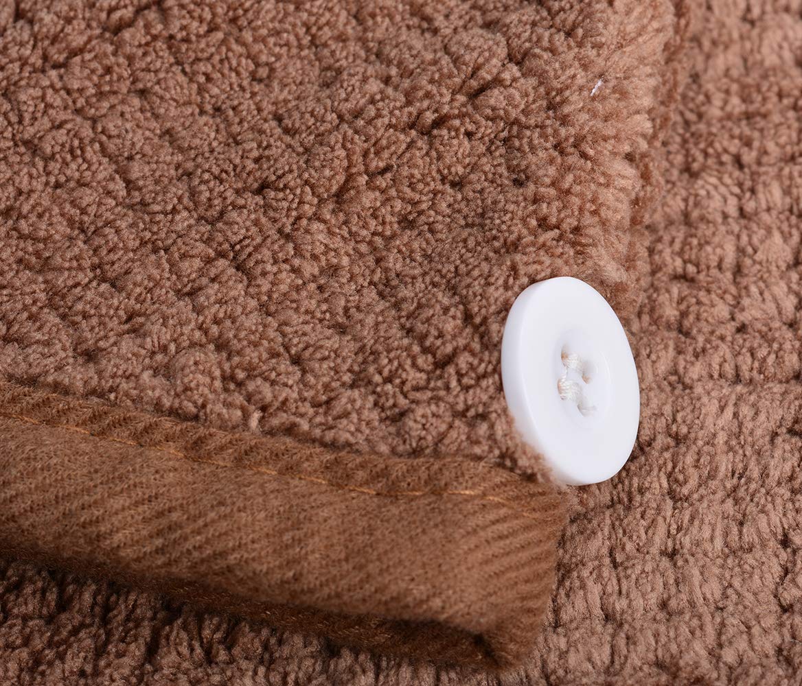 HOPESHINE Women's Soft Shower Hair Drying Towels Twist Hair Turban Wrap Drying Cap Great Gift for Women (Brown+Khaki+Off White) : Beauty