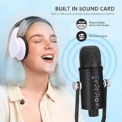 Delarbeaden USB Microphone,Condenser Recording