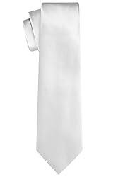 KissTies Silver Tie Solid Satin Necktie