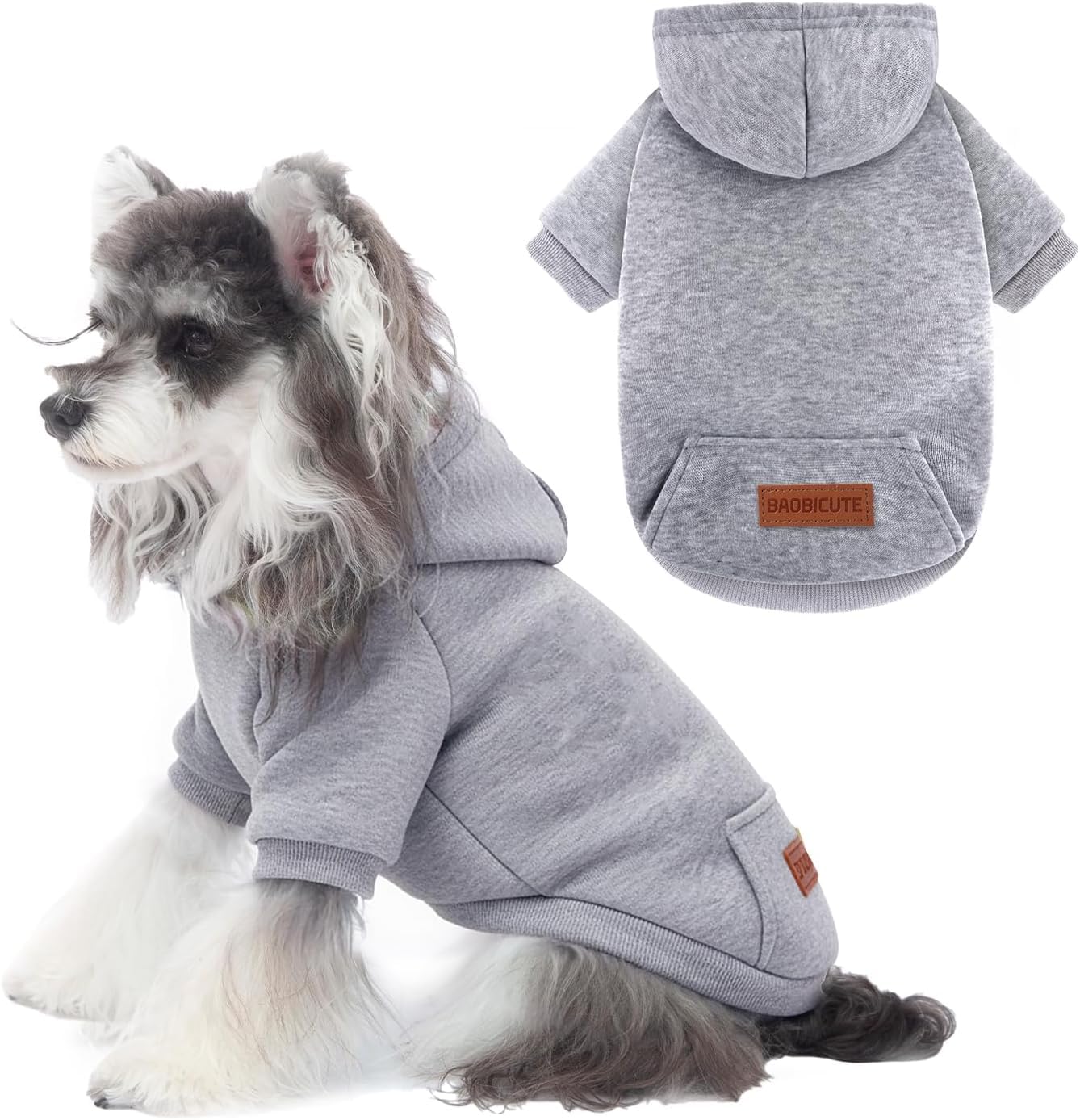 Photo 1 of 1 Pack Dog Hoodie Warm Hood Dog Sweater Cold Weather Small Dogs Sweatshirt Comfort Pet Clothes for Small Medium Dogs with Pockets Cats Chihuahua Clothes for Male Female Girl Boy Sporty Daily Wear