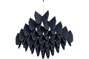 TroyStudio Acoustic Ceiling Tiles, 25.4"x25.4"x7.8" Dense Felt Hanging Drop Ceiling Panels with Egg-Shaped Waffle Design – So