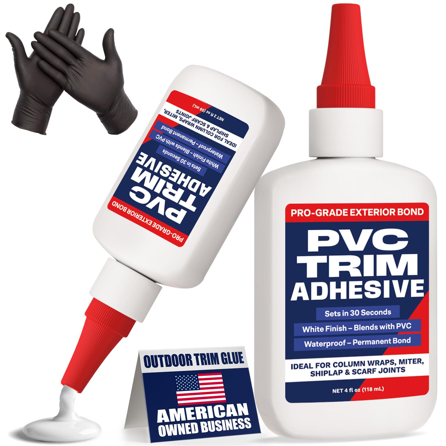 Photo 1 of [2 Pack] PVC Trim Glue – Fast-Bonding PVC Adhesive for Trim, Moulding, Millwork & Column Wraps | Strong Exterior & Interior Joint Adhesive | Weather-Resistant, Dries White for a Seamless Finish
