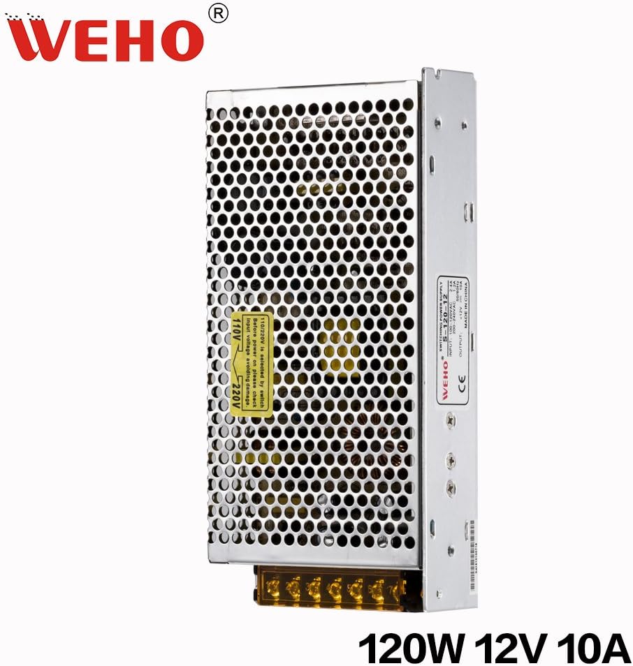 220V 12V Power Supply 120W 10A (S-120-12) IP20 Fr-4 PCB Board Aluminum Case SMPS