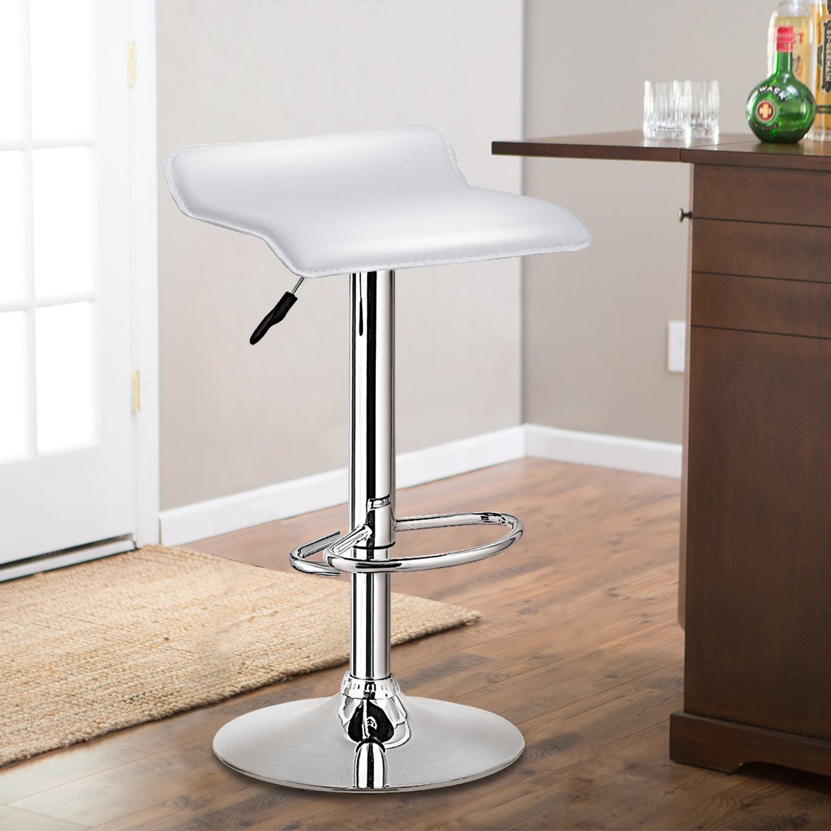 COSTWAY Bar Stool, Swivel Adjustable Contemporary Stools, Modern Design