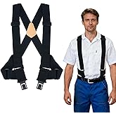 MELOTOUGH Belt Clip Suspenders For Men Heavy Duty, Outback Side Clip/Trucker Men's Suspenders with 2inch Width Elastic
