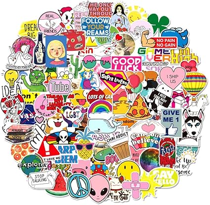 Amazon ウォーターボトル用ステッカー ビッグ100個パック 可愛い 防水 美的 トレンディなステッカー ティーンズ ガールズ ウォーターボトル ノートパソコン 携帯電話 旅行に最適 超耐久性 ビニール100 Graceon ノートパソコンスキンシール 通販