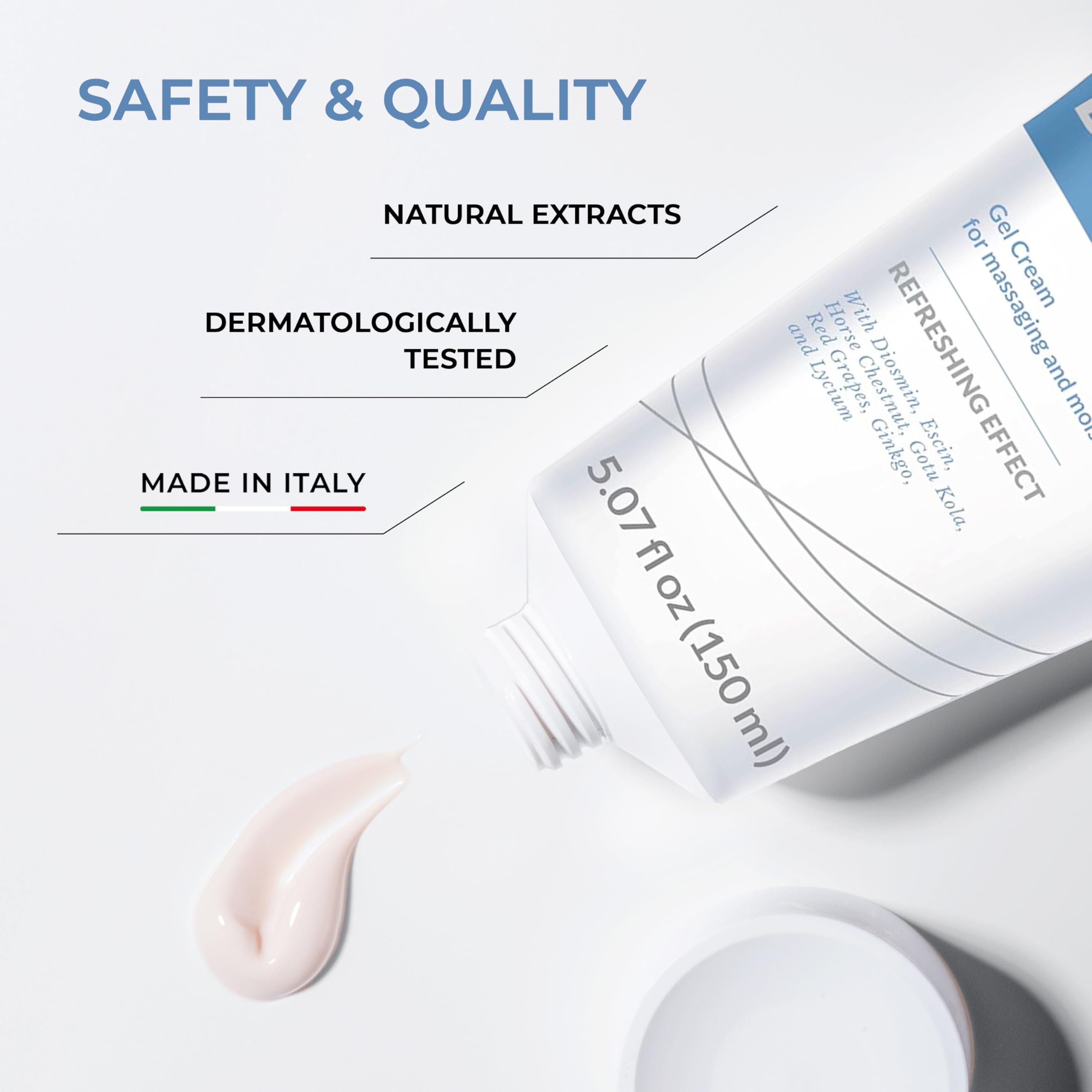 Dulàc - Diosmin Legs 5.07 Fl Oz - Varicose Veins Treatment for Legs, Gel Cream for Circulation and Spider Veins, Cooling Effect Diosmin and Horse Chestnut Cream for Leg Swelling Relief