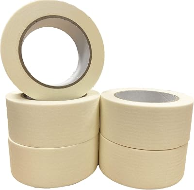 VIROSA Masking Tape Pack of 5 48mm x 50m - Clean Removal 2 inch Rolls