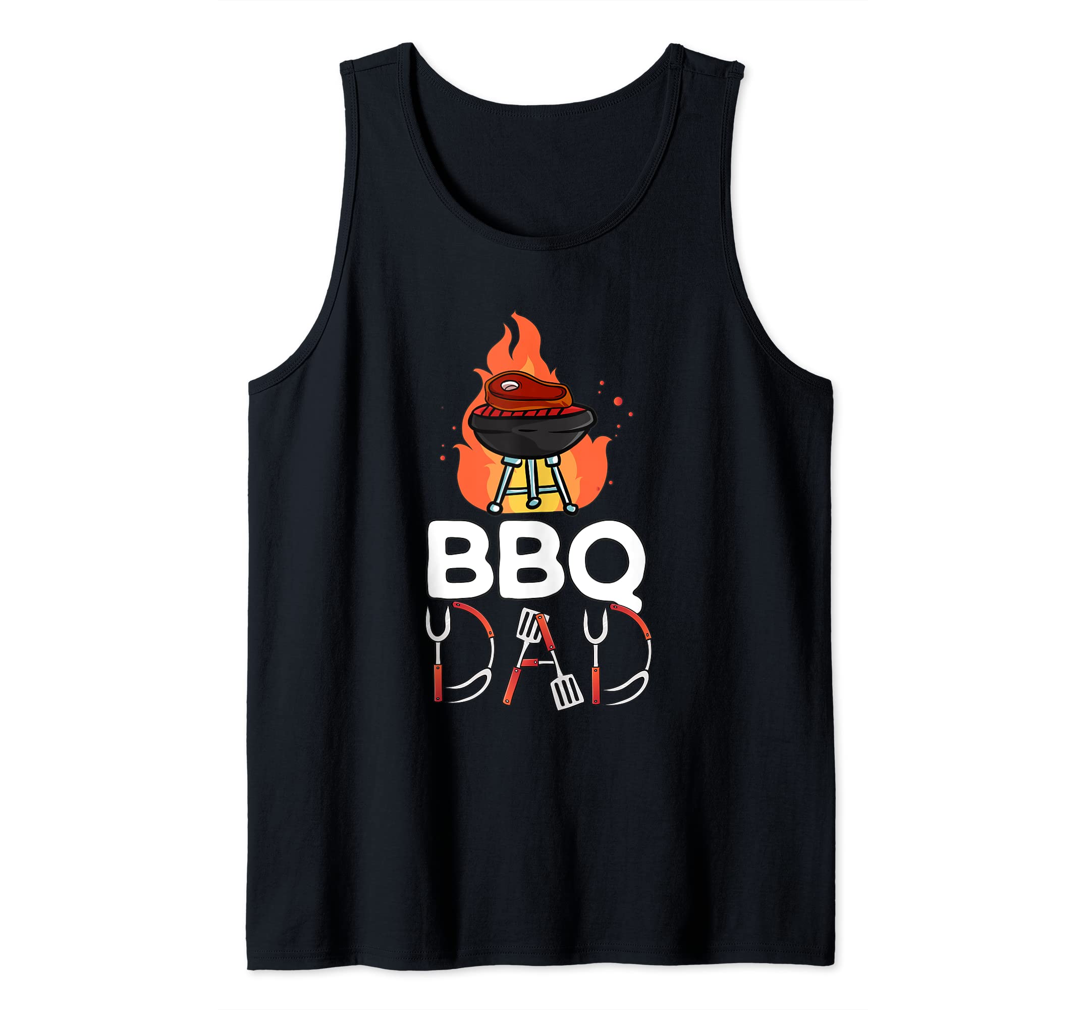Mens BBQ Dad Daddy Papa Father's Day Grilling Barbecue Tank Top