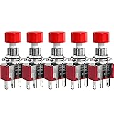 DIYhz AC 2A/250V 5A/120V 3 Pin Momentary Push