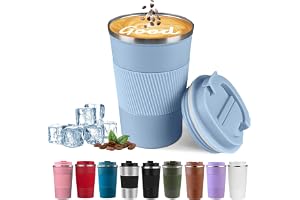 Insulated Travel Coffee Mug, Stainless Steel Coffee Cup with Leakproof Lid