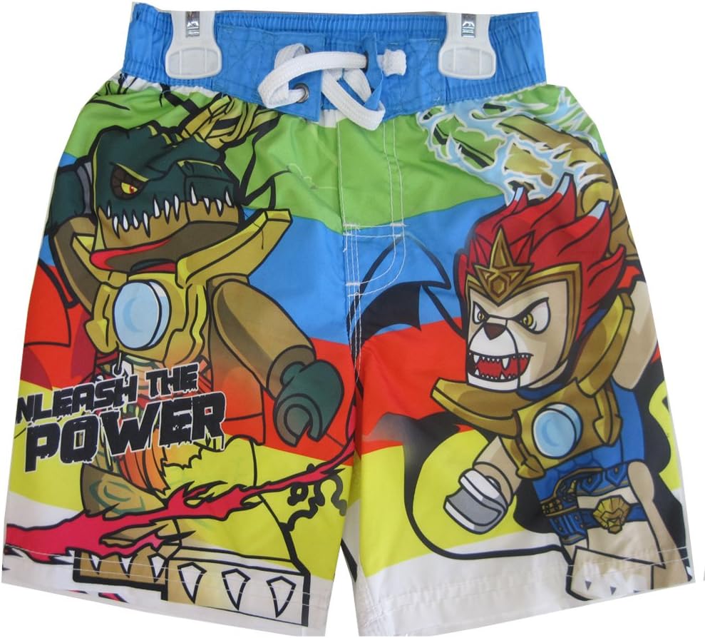 Chima Lego Little Boys Green Blue Red Mini Figures Print Swim Wear Shorts 4T