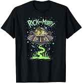 Rick and Morty Spaceship Getaway Funny Cartoon T-Shirt