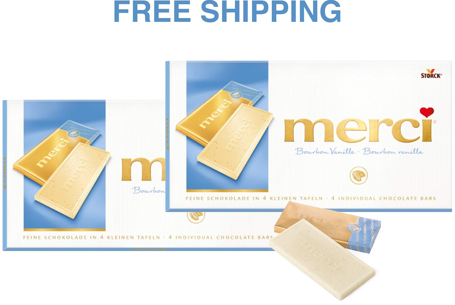 Amazon Com Merci Chocolate Tablets Chocolate Bourbon Vanilla 2