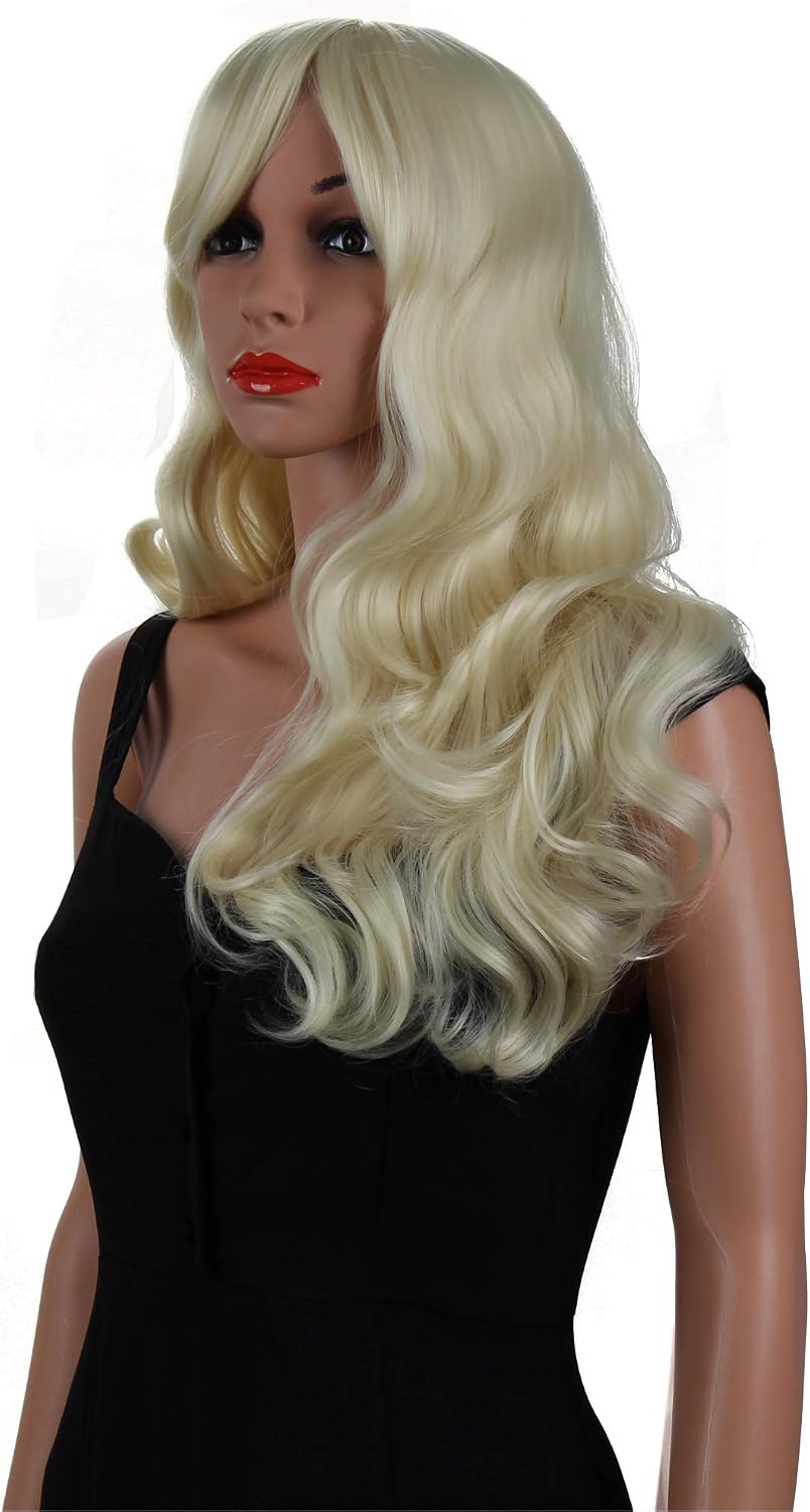 OKVGO Light Blonde Fashion Natural Full Long Curl Wig for Women Cosplay Party and Ladies Daily Use, 28 Inch (Pack of 1) - Image 5