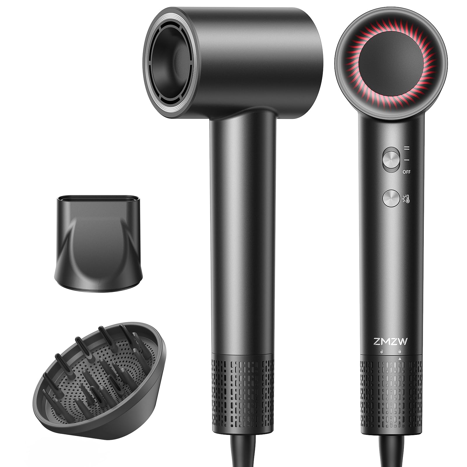 Photo 1 of ***(PARTS ONLY/ NON FUNCTIONAL)***High Speed Hair Dryer 160000 RPM - Quiet Ionic Blow Dryer with Magnetic Diffuser and Concentrator, 500 Million Negative Ions, Lightweight, Thermo-Control Fast Drying Hairdryer for Home Travel Salon